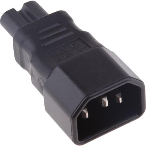 IEC C14 to C7 Molded Plug Converter Power Adapters Connector Black