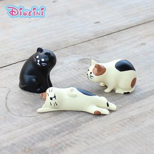 Classical Decole Cat Animal Model Miniature Figurine Fairy home Garden Wedding action Figures Doll Decoration Girl toy gift