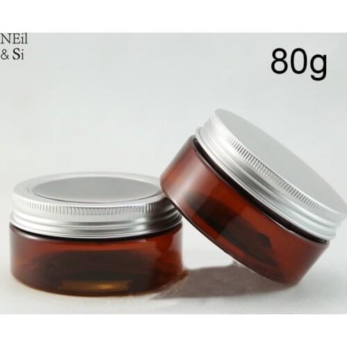 80g Brown Plastic Bottle Empty Cosmetic Cream Lotion Jar Refillable Bath Salt Coffee Beans Powder Packaging Containers
