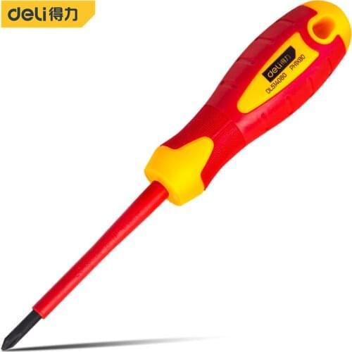 Deli Multi-purpose Cross/Straight Screwdriver Insulated Magnetic Hand Screwdriver For Electrician Maintenance High Quality Tools
