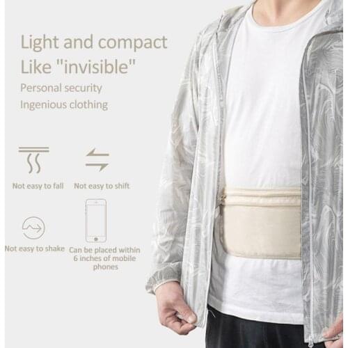 Unisex Travel Waist Outdoor Sports Running Close Pockets Travel Anti-theft Wallet Invisible Passport Bag Multi-function Package
