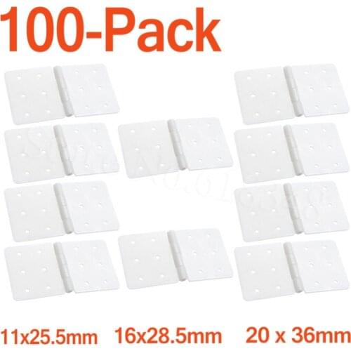 100pcs Nylon & Pinned Hinge 20x36 mm / 16x28.5 / 11x25.5 For RC Airplane Plane Parts Model Replacement