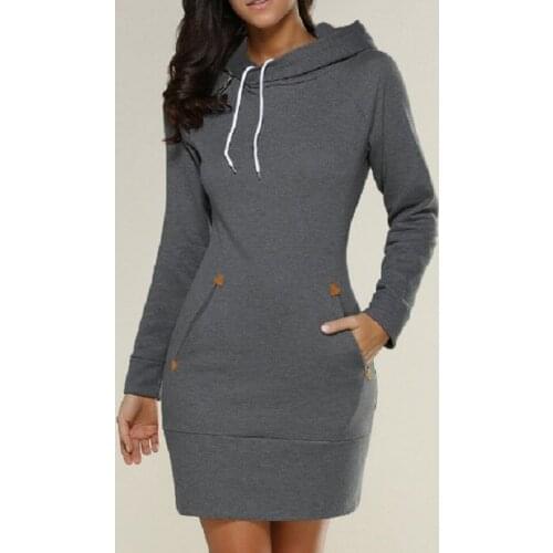 New fashion elegant lady European American hooded high collar long sleeve sweater dress S-5XL,black,gray,red,green