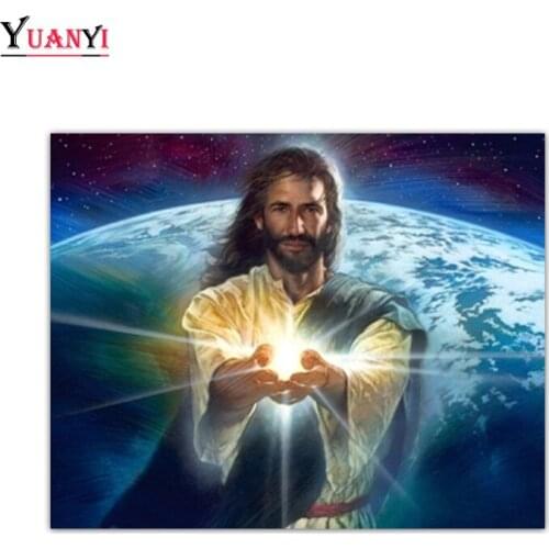 Full Square Diamond Painting Religion Jesus Icon Holy light Full Round Diamond Mosaic 5D DIY Christian Diamond embroidery
