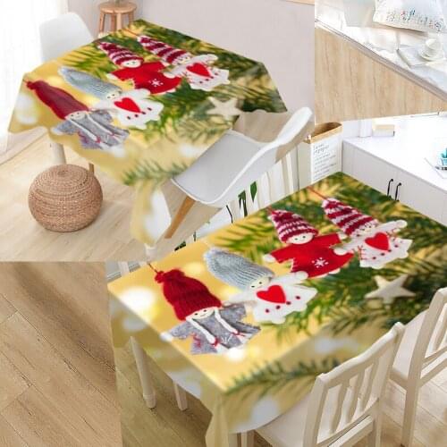 Custom Christmas Decoration Tablecloth Kitchen Dining Table Merry Christmas Rectangular Party Table Covers Home Office Gift