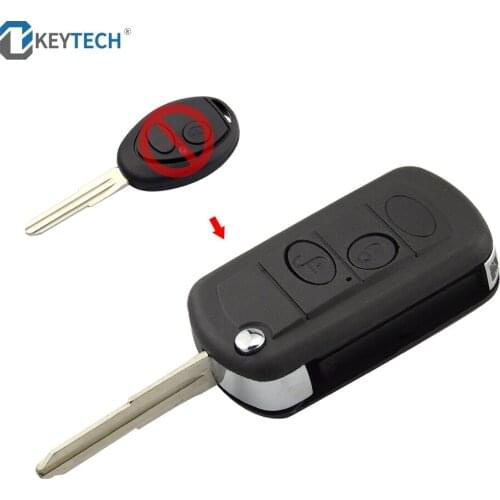 OkeyTech Folding Switchblade Key Remote 3 Buttons Flip Car Key Shell Case for LAND ROVER Range Rover Sport LR3 Discovery Fob