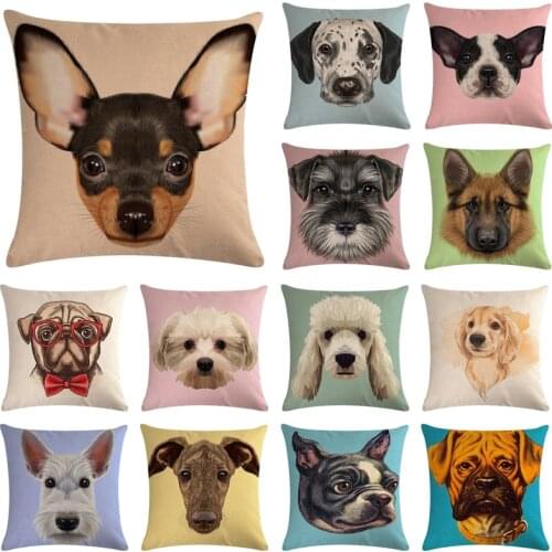 Pet Dog Sofa Decorative Cushion Cover Pillow Pillowcase Linen 45*45 Throw Pillow Home Decor Pillowcover 40618