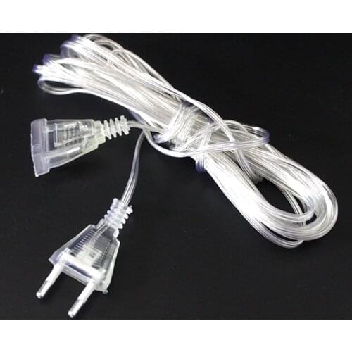 5M LED Curtain Icicle Fairy Christmas String Light Power Extension Cable Plug Extender Wire For Garland Wedding Party Lamp Decor