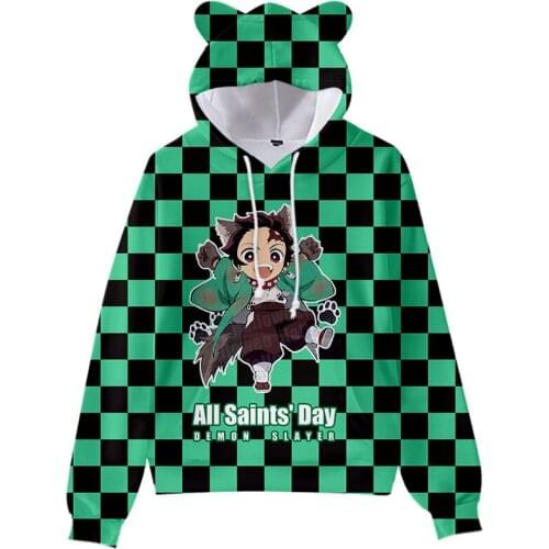 Japanese Anime Demon Slayer Kimetsu No Yaiba Hoodies Boy Girl Teen Kids Cartoon Blade Top Tee Clothing for Children