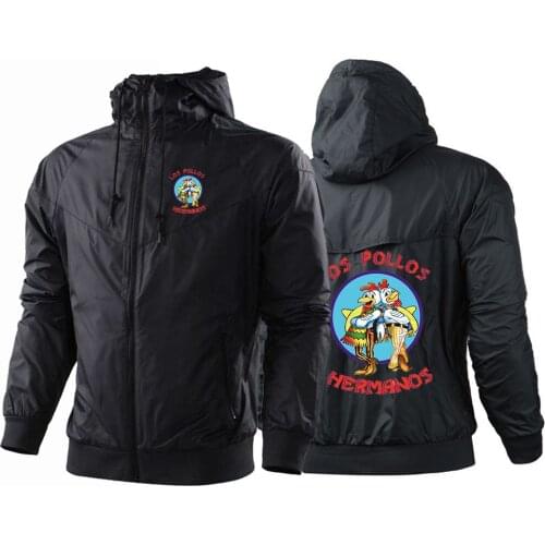 Spring Summer New Mens Breaking Bad Print Casual Wear Zipper Thin Protection Windbreaker LOS POLLOS Hermanos Fitness Jacket
