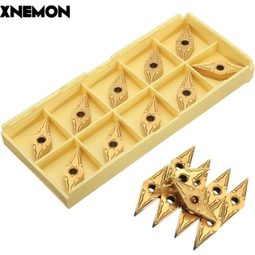 VNMG160404 Carbide Inserts V-shape Gold Insert for Processing Steel CNC Lathe Tool