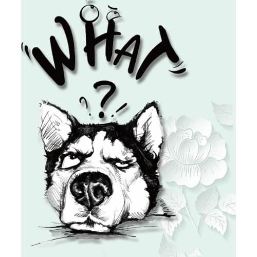 Funny Husky Dog Patch deal with it Clothes Fabric Heat Transfer Printing Baby T shirt girl iron on patches for clothing Stickers