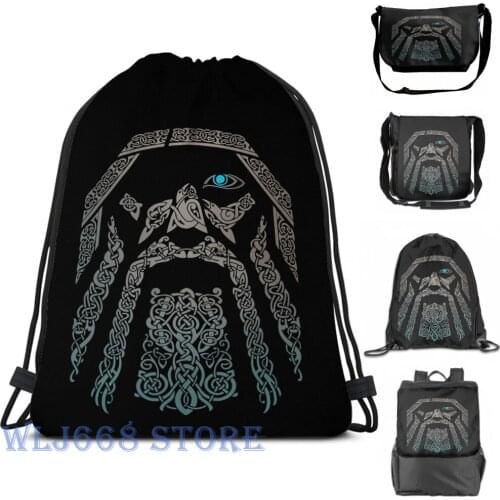 Funny graphic print shoulder Bags women ODIN Single shoulder backpack travel for men Gym Bag
