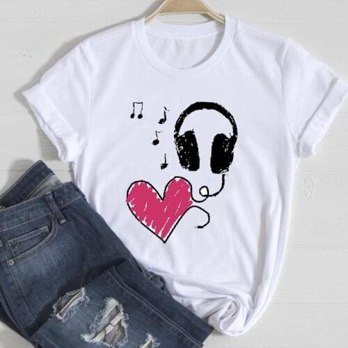 T-shirts Spring Summer Clothes Graphic Tshirt Top Lady Print Female Tee T-Shirt Women 90s Classic Love Short Sleeve Trend