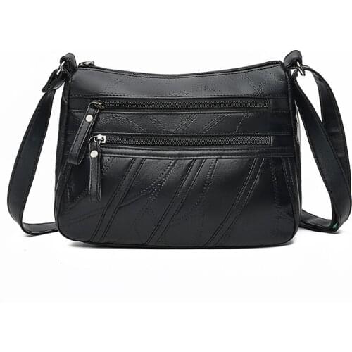 Women Messenger Bag Lady Shoulder Crossbody Bag Small Female pu Leather Handbag Black Flap Purse Bolsa