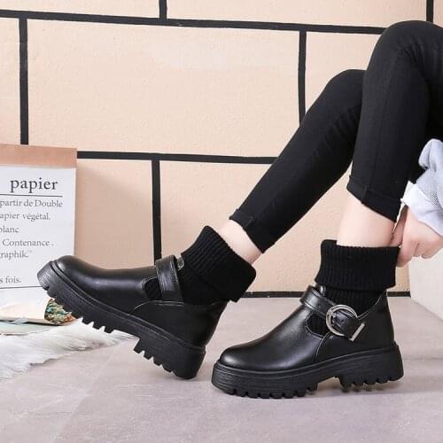 Thick-heeled thick-soled Martin boots womens autumn/winter 2021 new Korean knitting ankle boots