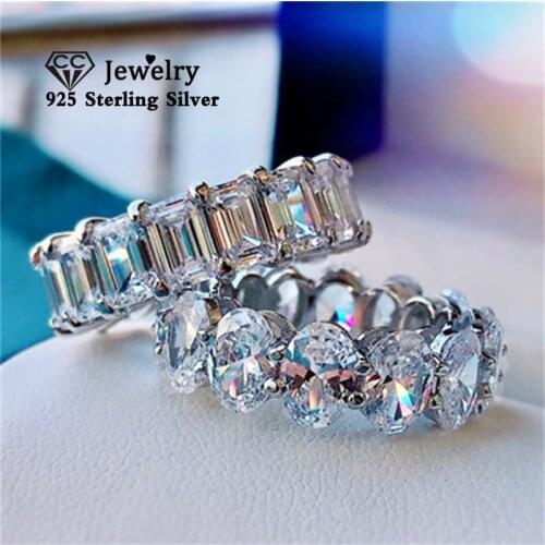 CC Cubic Zirconia Ring For Women Silver 925 Trendy Jewelry 18K White Gold Plated Luxury Party Accessories Drop Shipping CC3115