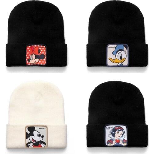 Disney Mickey Mouse Winter Hat Animal Cartoon Anime Woolen Hat Minnie Sugar Duck Daisy Neutral Knitted Hat Keeps Warm In Winter