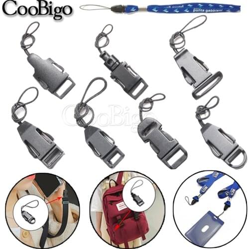 10pcs Detachable Buckle Plastic Black For Bag Worker Tag ID Card Holder Cell Phone Lanyard Accessories 7 Style Pick