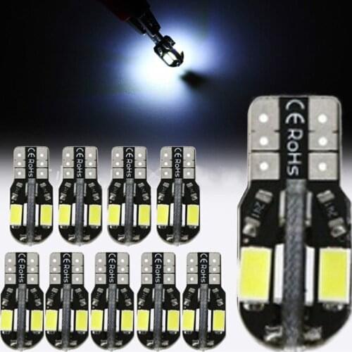10 x Canbus T10 194 168 W5W 5630 8 LED SMD White Car Side Wedge Light Lamp Bulb