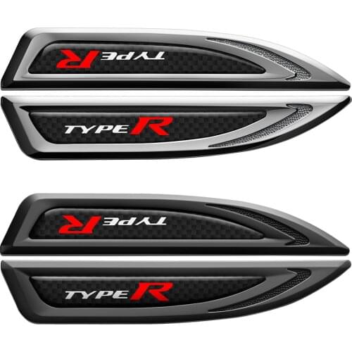 2pcs For Honda Fender Sticker Type R Badge Label Sticker Side Sticker For Honda Civic CR-V Type R Accord Odyssey Fitsaloon City