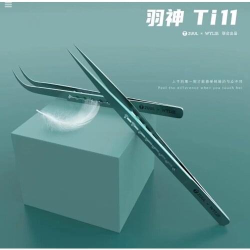 2UUL Till Tweezers Titanium Alloy Fingerprint Tweezer Phone BGA Motherboard chip IC epair Clamping Jump Wire