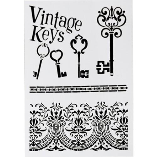 5pcs/set A4 Size Key Design Cake Stencil Plastic Cake Border Stencils DIY Drawing Lace Template Cake Mold Cake Decorating Tool