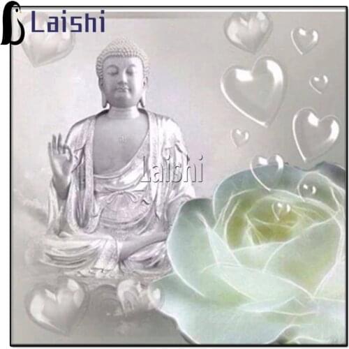 5D DIY Diamond Painting Sacred buddha, lotus Home Decor Full Drill Picture Of Transparent cross stitch mosaic embroidery decor