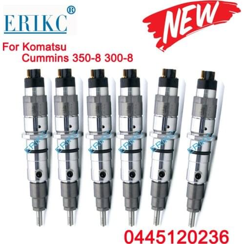 6PCS 0445120236 Auto Fuel Pump Injector 0445 120 236 Diesel Inyector Nozzle 0 445 120 236 for Bosch Komatsu Cummins 350-8 300-8
