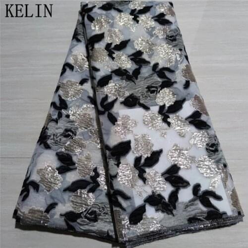 African Style High Quality Brocade Lace french Tulle Lace Fabric for nigeria party dress brocade organza lace YYN75