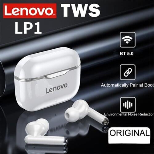 Lenovo LP1 Wireless Headphones Sport Waterproof Bluetooth Headphones 300mAh Charging Box HIFI Stereo Sound Earphones with Mic