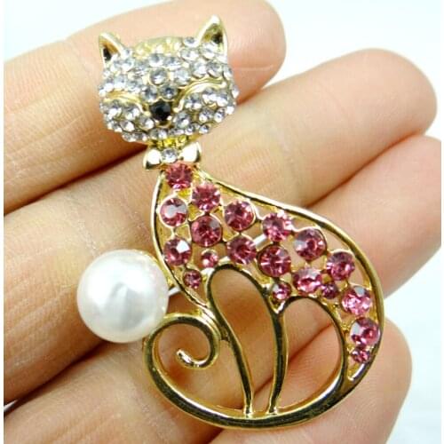 Natural Quartz Crystal Turquoises Cat Brooches Men Women Suits Dress Hat Collar Brooch Pins Scarf Buckle Jewelry making A2