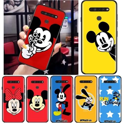 Disney Mickey Mouse Oswald for LG G8 G8S G8X V30 V35 V40 V50 V60 ThinQ Q60 K40 K50 K30 K41 K51 K61 K71 K92 Black Phone Case