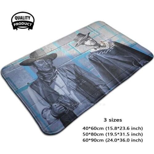 The Clint 3 Sizes Home Rug Room Carpet Portraits Actors Clint Eastwood John Wayne Tough Guys Macho Cowboys Mural Man Cave Art