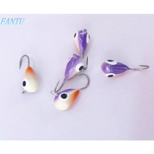 FANTU 5pcs/lot Winter Fishing Hook Tungsten Drop Ice jigs With An Eyelet 6.0mm/3.1g Japan Hook #10 Wolfram Lures Tungsten Jigs