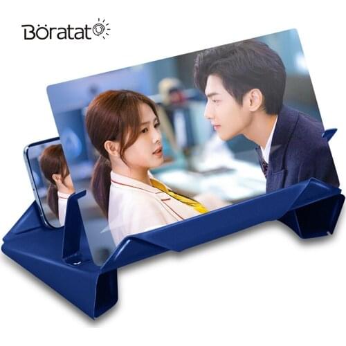 Mobile Phone Amplifier 12-inch Leather Case Screen Amplifier 9D Ultra-Clear Blue Light Eye Protection Video Enlarged Bracket