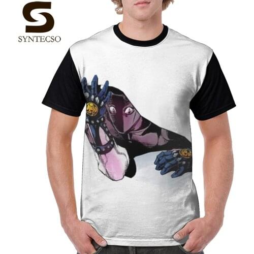 Jojo Bizarre Adventure T Shirt Killer Queen Bites The Dust T-Shirt Streetwear Polyester Tee Shirt Short-Sleeve Funny Tshirt