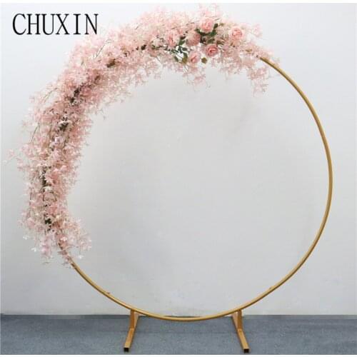 200cm Artificial wrought iron round ring arch door decor simulation flower row home holiday celebration wedding photography 1pc