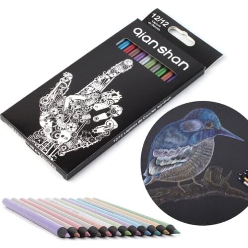 Metallic Colored Pencils 12 Colors - Non-Toxic Wood Colored Pencils Pre-sharpened Wooden Sketching Pencils Set for Art Drawing