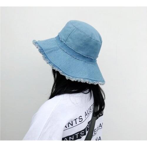 Fashion denim fabric woman sun hats summer hats