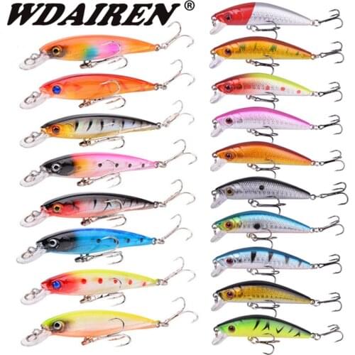 18pcs/Lot Minnow Mixed Colors Fishing Lures Kit Wobbler Crankbait Swimbait Artificial Bait Set Spiners Bass Carp Fishing Tackle