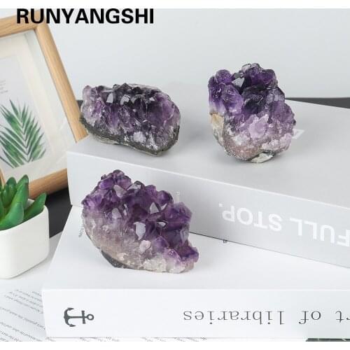 1PC Natural Quartz Amethyst Cluster Healing Stones Specimen Crafts Purple Crystal Mineral Decoration Ornament