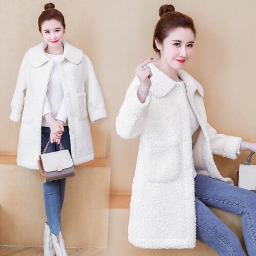 Women New 2021 Autumn Winter Faux Lamb Fur Sheepskin Coat Female Fake Wool Fur Jacket Ladies Casual Warm Elegant Outerwear B238