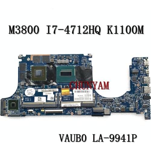 NEW I7-4712HQ K1100M 2GB FOR DELL Precision M3800 Laptop Motherboard VAUB0 LA-9941P CN-097F45 97F45 Mainboard 100%Tested