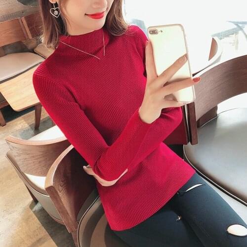 New-coming Autumn Winter Turtleneck Pullovers Sweaters Primer Shirt Long Sleeve Korean Slim-fit Tight Sweater