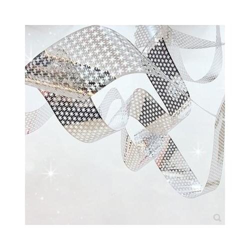 New color laser mesh snowflake mesh Ribbon Wedding Hall ceiling modeling decoration creative wedding props