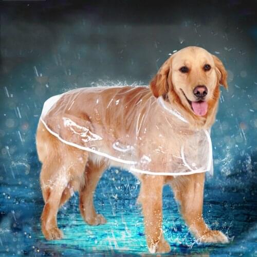 New Waterproof Dog Raincoat with Hood Transparent Pet Dog Puppy Rain Coat Cloak Costumes Clothes for Dogs Pet Supplies