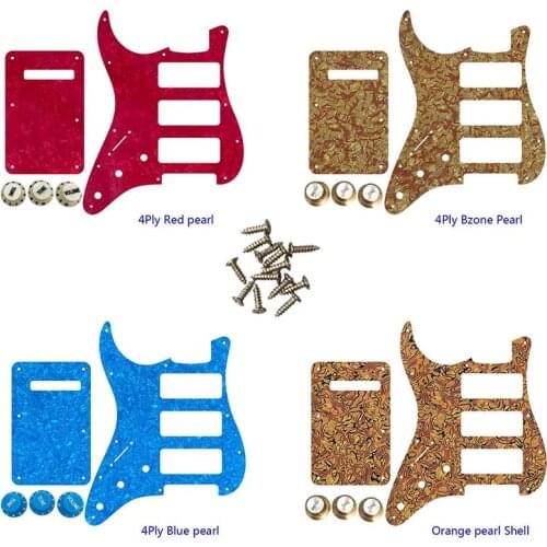 Great Quality Parts 3 P90 Guitar Pickguard For Left Handed US 11 Screw Holes Strat 3 P90S Humbucker & Back Plate & Control Knob