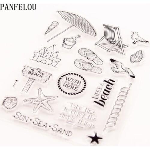 PANFELOU Sun beach Transparent Clear Silicone Stamp/Seal for DIY scrapbooking/photo album Decorative clear stamp sheets