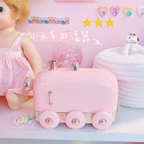 Pink Humidifier LED Light Train Sound Humidifier Touch Version Air Purifying For Air-conditioned Rooms Office Household
